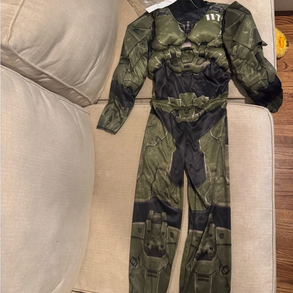 New Microsoft Halo Halo Master Chief Infinite Muscle Costume Halloween w/ Helmet